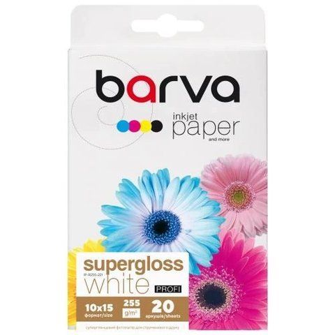 Фотобумага Barva, суперглянцевая, A6 (10x15), 255 г/м&sup2;, 20 л, серия "Profi" (IP-R255-221) 208904 фото