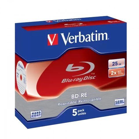 Диск BD-RE Jewel Case, Verbatim, 25Gb, 2x, 5 шт (43615) 217058 фото
