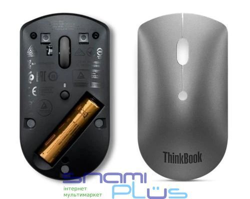 Миша бездротова Lenovo ThinkBook Silent, Grey, 2.4 GHz, оптична, 2400 dpi (4Y50X88824) 223402 фото
