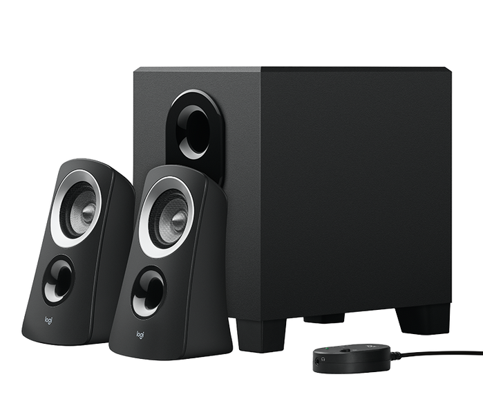 Колонки 2.1 Logitech Z313, Black, 25 Вт, 3.5 мм, роз'єм для навушників, роз'єм лінійного аудіовходу, дротовий пульт (980-000413) 201549 фото