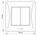 Вимикач подвійний Videx Binera, Black Graphite, 86x86 мм, IP20 (VF-BNSW2-BG) 289411 фото 4