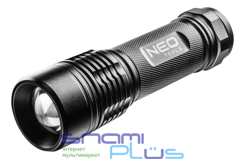 Ліхтар NEO Tools, Black, 200 Лм, світлодіод SMD, 3 режими освітлення, алюмінієвий корпус, IPX7, 3xAAA (99-101) 246870 фото