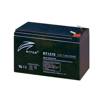 Батарея для ДБЖ 12В 7Ач Ritar RT1270 / 12V 7.0Ah / 151х65х100 мм (RT1270) 117294 фото