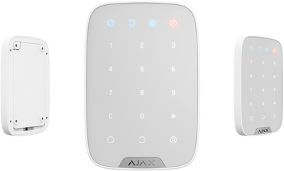 Бездротова сенсорна клавіатура Ajax KeyPad, White, 15 кнопок, 3xAAA, 150x103x14 мм, 197 г 198482 фото