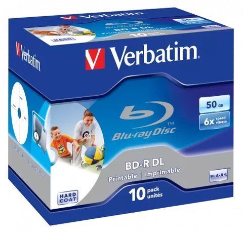 Диск BD-R Jewel Case, Verbatim, 50Gb, 6x, Printable, 10 шт (43736) 217053 фото