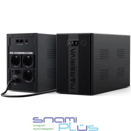 ДБЖ Marsriva MR-UF1000, 1000ВА/600Вт, Line-Interactive, LED version, 3хSchuko, 2*12V/9Ah (MR-UF1000) 299451 фото