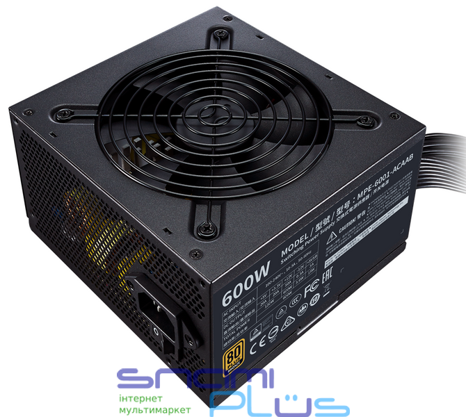 Блок питания 600W, Cooler Master MWE 600 Bronze - V2, Black, 80+ BRONZE, Active PFC, 120 мм HDB (MPE-6001-ACAAB-EU) 215490 фото