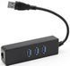 Хаб USB Dynamode USB3.0-Type-A-RJ45-HUB3, Black 273710 фото 2