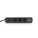 Фильтр сетевой Videx "Oncord", 3 розетки, 3 м, Black, 1xType-C / 2xUSB (VF-PD33G2U1C-B) 304910 фото 5