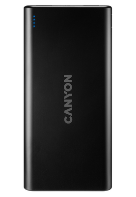 Універсальна мобільна батарея 10000 mAh, Canyon PB-106, Black, 2xUSB (5V / 2.1A), кабель micro-USB / USB Type-C (CNE-CPB1006B) 219346 фото