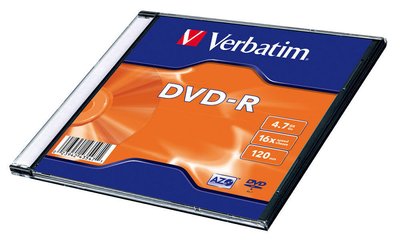 Диск DVD-R Slim Verbatim, 4.7Gb, 16x, Matt Silver (43547) 124158 фото