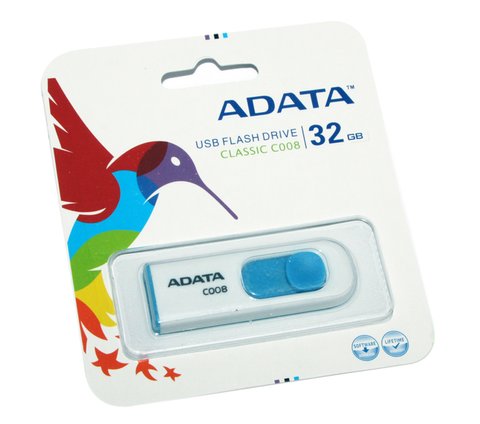 USB Flash Drive 32Gb ADATA C008, White (AC008-32G-RWE) 136676 фото