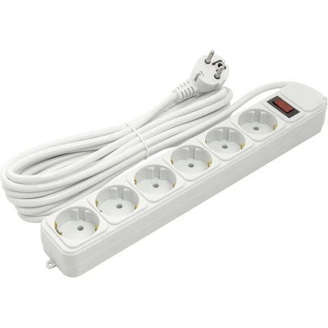 Фильтр сетевой PowerPlant, 6 розеток, 5 м, White (PPSA10M50S6) 305669 фото
