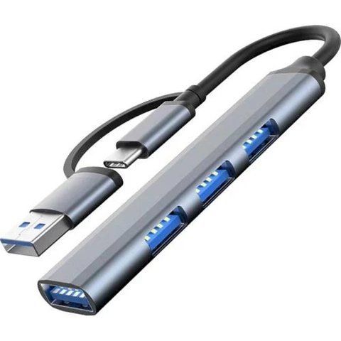 Хаб USB Dynamode DM-UH-312AC, Silver 289898 фото