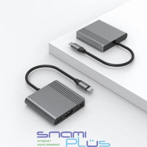 Хаб USB Gembird A-CM-COMBO3-05, Grey 325397 фото