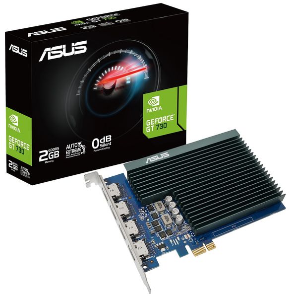 Відеокарта GeForce GT730, Asus, 2Gb GDDR5, 64-bit, 4xHDMI, 927/5010 MHz, Silent (GT730-4H-SL-2GD5) 234194 фото