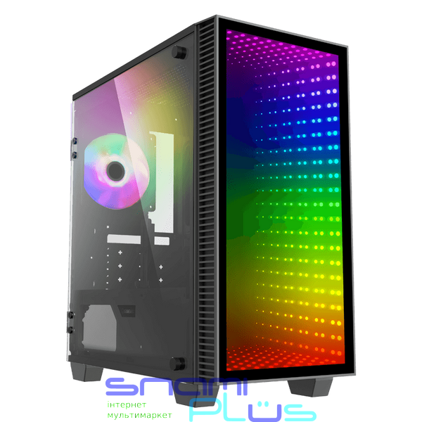 Корпус GameMax Mini Abyss Black, без БП, Mid Tower, Micro ATX / Mini ITX, 2хUSB 3.0, 1x120 мм LED, 403x194x415 мм, 0. 6 мм, 3.6 кг (H608) 214737 фото