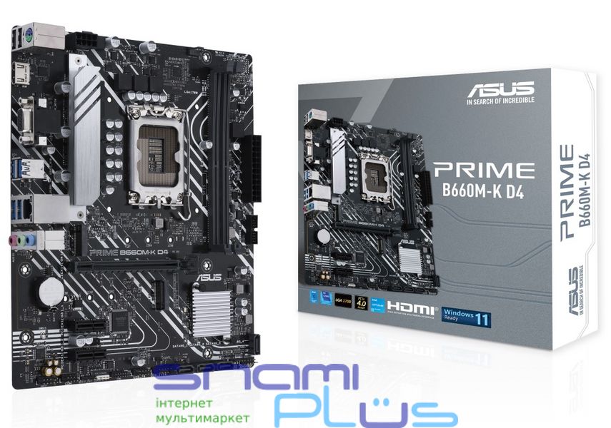 Мат.плата LGA1700, Asus PRIME B660M-K D4, B660, 2xDDR4, Int.Video(CPU), 4xSATA3, 2xM.2, 1xPCI-E 16x 4.0, 2xPCI-E 1x 3.0, ALC997, GLan, 5xUSB3.2/4xUSB2.0, VGA/HDMI, MicroATX 239038 фото