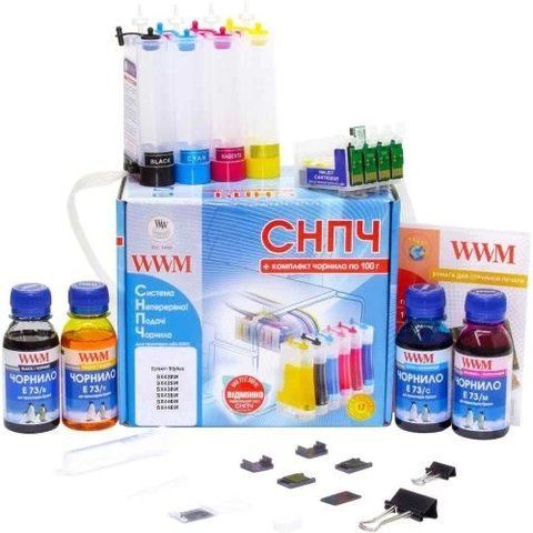 СНПЧ WWM Epson Stylus SX420/425/430/435/440/445, с чипами, 4x100 мл чернил E73 (IS.0261) 231361 фото