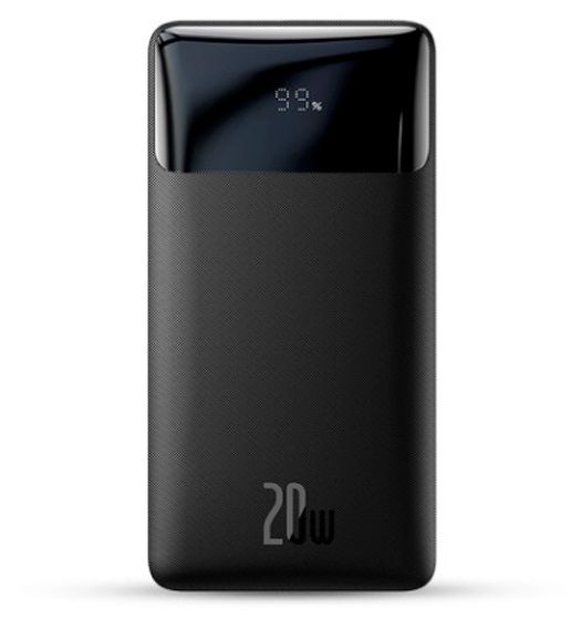 Універсальна мобільна батарея 20000 mAh, Baseus Bipow, Black, 20 Вт, 2xUSB / Type-C, QC3.0, PD, цифровий LED дисплей (PPBD050501) 259815 фото