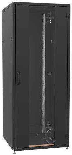 Шафа серверна, підлогова, 42U, 19', ZPAS, Black (RAL 9005), 800 х 1000 мм, IP20, скляні двері, вентиляційні отвори, до 1000 кг (IT-428010-69AA-4-161-FP) 232611 фото