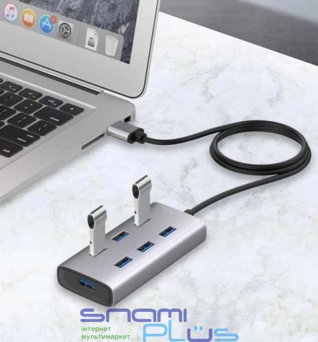Хаб USB Maiwo KH700, Grey 277804 фото