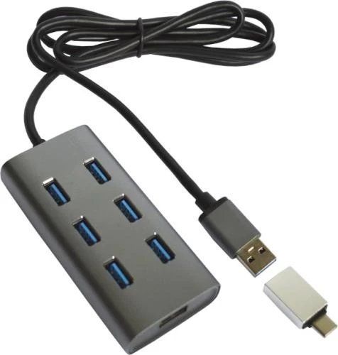 Хаб USB Maiwo KH700, Grey 277804 фото