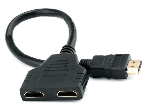 Перехідник Atcom спліттер HDMI (male) to 2 HDMI (female), довжина кабелю 10 см 177037 фото
