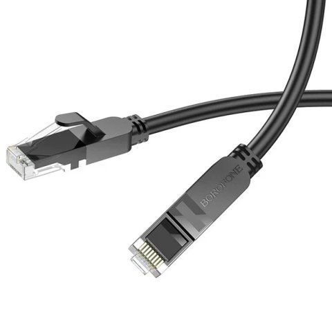 Патч-корд 10 м, UTP, Black, Borofone BUS01, Cat.6, CCA, PVC 327734 фото