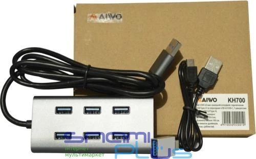 Хаб USB Maiwo KH700, Grey 277804 фото