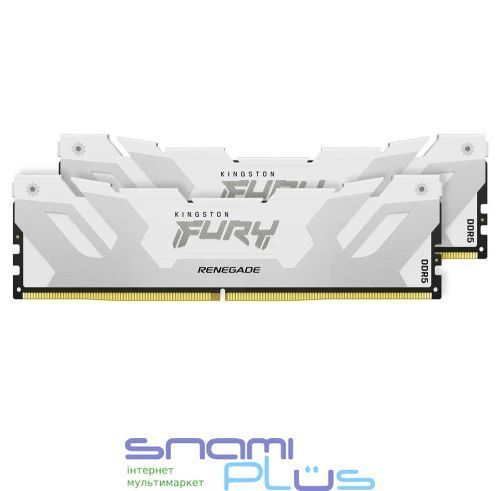 Память 24Gb x 2 (48Gb Kit) DDR5, 8000 MHz, Kingston Fury Renegade, White (KF580C38RWK2-48) 310344 фото