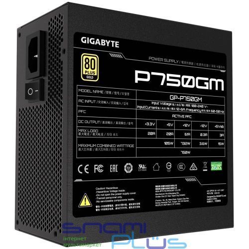 Блок живлення 750 Вт, Gigabyte P750GM, Black (GP-P750GM) 218947 фото