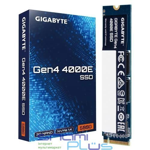 Твердотільний накопичувач SSD 500Gb, Gigabyte Gen4 4000E, PCI-E 4.0 x4, M.2 (G440E500G) 286866 фото