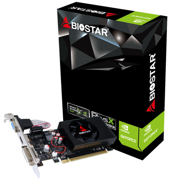 Відеокарта GeForce GT730, Biostar, 2Gb GDDR3, 128-bit, VGA/DVI/HDMI, 700/1333 MHz, Low Profile (VN7313THX1) 234542 фото