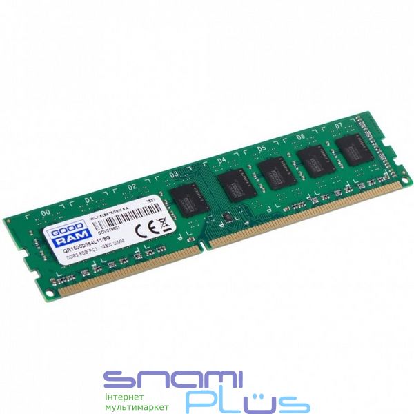 Пам'ять 8Gb DDR3, 1600 MHz, Goodram, 11-11-11-28, 1.5V (GR1600D364L11/8G) 154255 фото