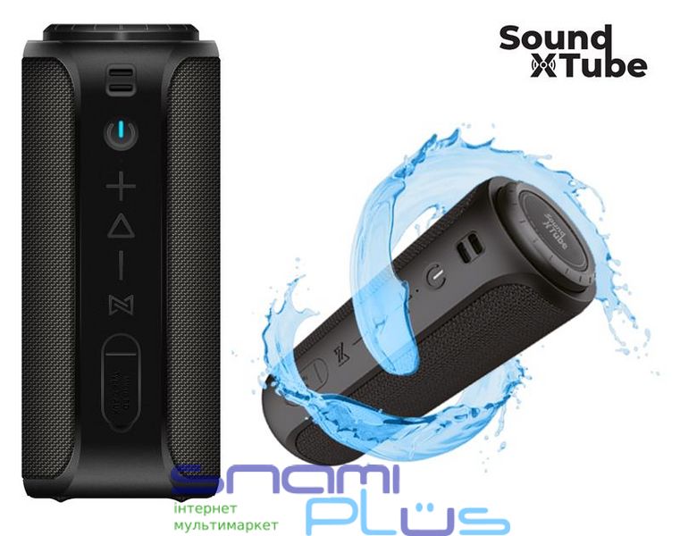 Колонка портативная 2E SoundXTube TWS, Black, 2 x 15 Вт, Bluetooth 5.0, MicroSD, AUX, USB Type-C, питание от аккумулятора 3600 мАч, IPX7 (2E-BSSXTWBK) 217716 фото