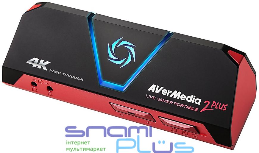 Устройство захвата AverMedia Live Gamer Portable 2 PLUS, Black/Red, HDMI 2.0 - HDMI 2.0, до 1080p60, MPEG 4 (H.264+AAC) / MJPEG (GC513) 254478 фото