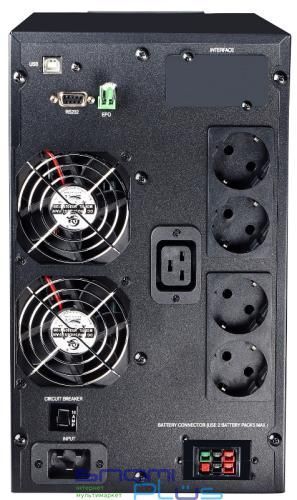 Джерело безперебійного живлення PowerCom Macan MAC-3000 Schuko, Black 274156 фото