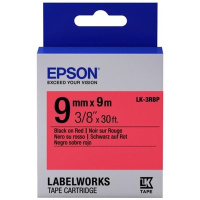 Картридж Epson LK3RBP, Black/Red, LW-300/400/700/900, 9 мм/9 м, пастельна стрічка (C53S653001) 182231 фото