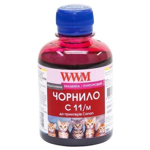 Чорнило WWM Canon CL-511/513/441, CLI-426M/521M, Magenta, 200 мл, водорозчинне (C11/M) 24605 фото