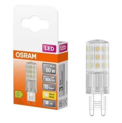 Лампа світлодіодна G9, 4.9 Вт, 2700K, PIN60, Osram, 806 Лм, 220V (4058075840522) 310153 фото