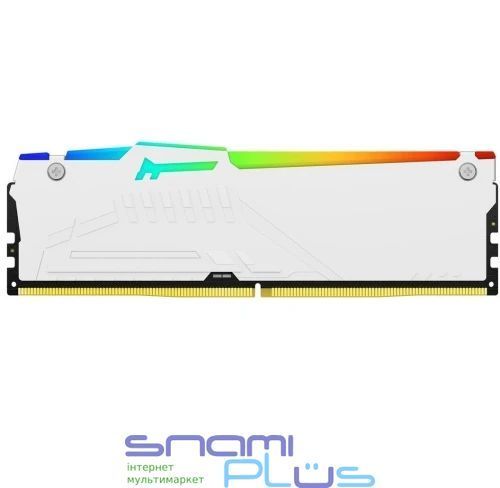 Память 8Gb x 2 (16Gb Kit) DDR5, 5200 MHz, Kingston Fury Beast RGB, White (KF552C40BWAK2-16) 316969 фото
