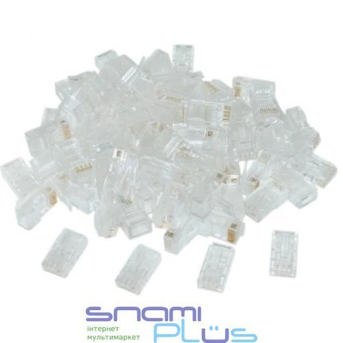 Конектор RJ45, UTP, 100 шт, Cablexpert, модульна вилка, позолочені контакти (LC-8P8C-002/100) 208327 фото