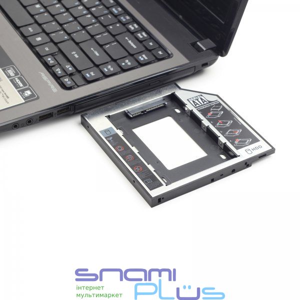 Шасси для ноутбука Gembird, Black, 9.5 мм, для SATA 2.5', алюминиевый корпус (MF-95-01) 206909 фото