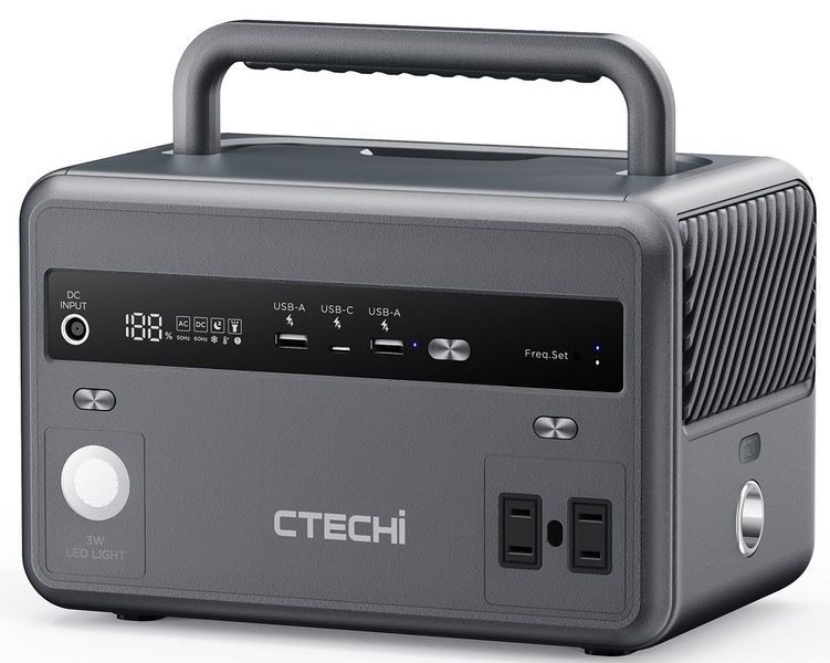 Зарядна станція CTECHi GT300, Grey, 300 Вт / 299 Вт/год, 1xType-C (60 Вт), 2xUSB, DC, 2x220V, LiFePo4 277719 фото