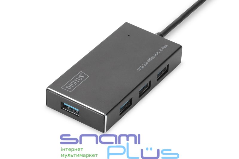 Концентратор USB 3.0 Digitus, Black, 4 порти USB 3.0 (DA-70240-1) 192612 фото