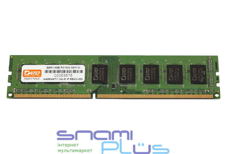 Память 8Gb DDR3, 1600 MHz, DATO, CL11, 1.5V (DT8G3DLDND16) 149218 фото