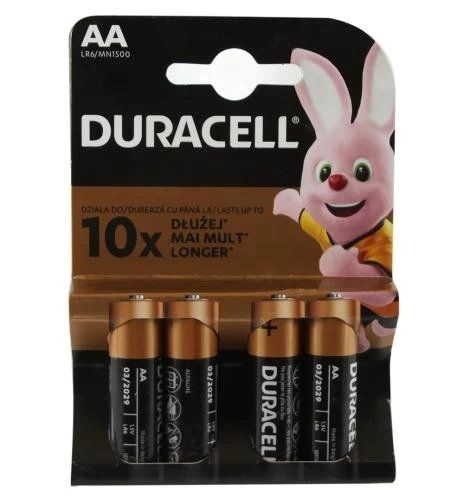 Батарейка AA (LR6), щелочная, Duracell Duralock Basic, 4 шт, 1.5V, (MN1500 4BL) 188794 фото