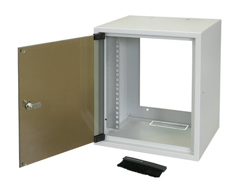 Шафа серверна, настінна, 7U, 10', ZPAS, Gray (RAL 7035), 310 х 260 мм, IP20, скляні двері, вентиляційні отвори, до 20 кг (WZ-3661-01-02-011) 223602 фото