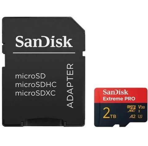 Карта пам'яті microSDXC, 2Tb, SanDisk Extreme PRO, SD адаптер (SDSQXCD-2T00-GN6MA) 317660 фото